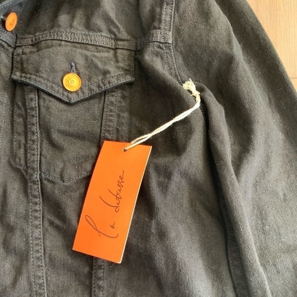 La Detresse x Bandier black denim fur jacket sunset after dark NWT - Picture 4 of 11